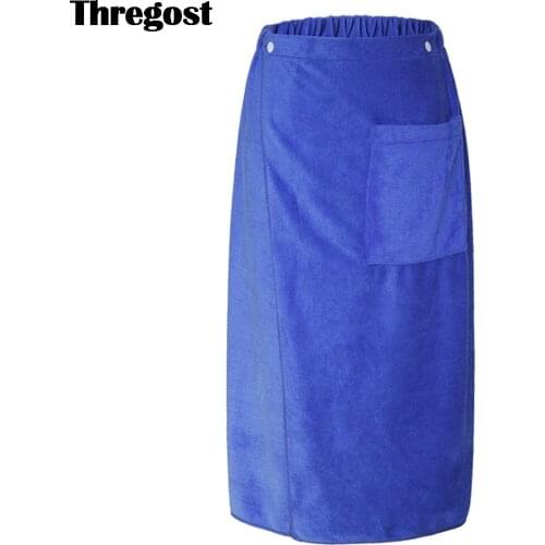 Thregost Microfiber Adjustable Closure Spa Shower and Bath Wrap Mens Bath Towels with Snaps Machine Washable