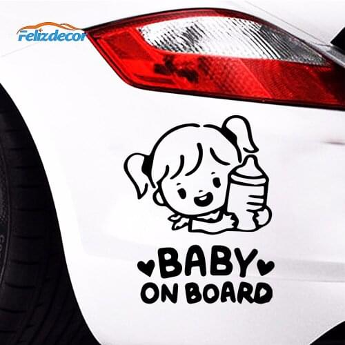 2 Styles Boy Girl Baby On Board Car Sticker Decals Car-Styling For Cars Body Stickers Waterproof Auto Accessories C1050