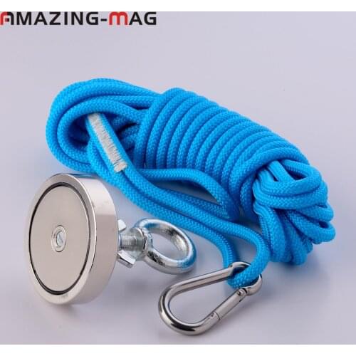 1PC 200KG Neodymium Strong Magnets Salvage Magnet Magnet with Rope Option Treasure Hunting Imanes Magnetic Material Fishing Base