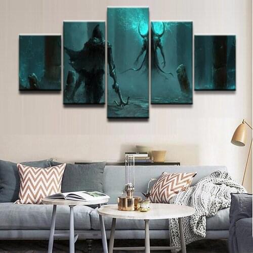 HD Print Canvas Picture Home Decorative 5 Pieces Demon Hunter DiabloIII Reaper Of Souls Malthael Modern Painting Wall Art Poster