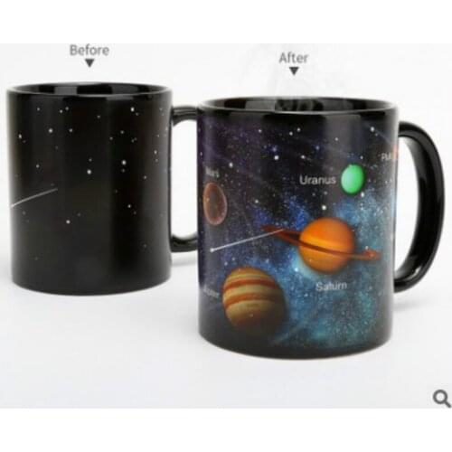 Personalized Planetary Ceramic Color Changing Mug Christmas Space Pattern Mug Milk Coffee Cup Net Red Birthday Gift