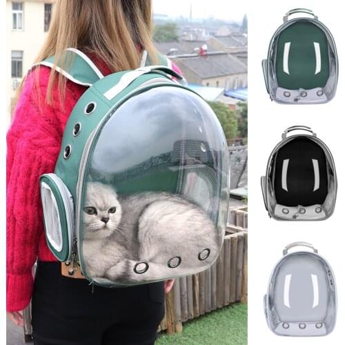 Portable Cat Backpack Breathable Pet Small Dog Cat Backpack Outdoor Travel Transparent Space Pet Backpack
