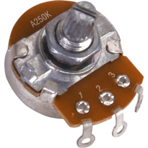 5Pcs 250K-ohm Audio Potentiometer Split Shaft Guitar Volume Control 24mm Size Pots
