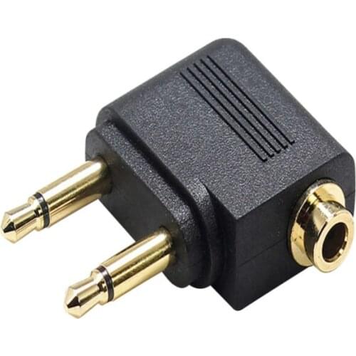 Gold Plated Airplane Flight Headphone Adapters Allows You to use Your Earphones with All in-Flight Media Systems