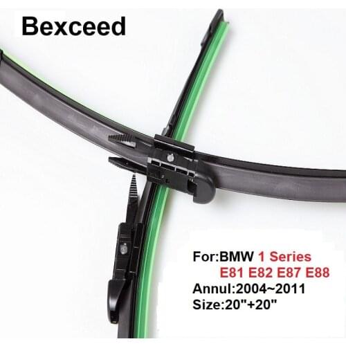 1 Pair (20"+20") High Quality Bexceed Car Windshiel Flat Wiper Blade For BMW 1 Series E81 E82 E87 E88