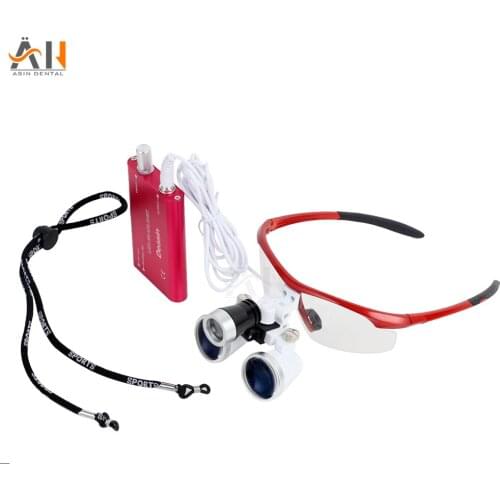 Dental loupe with aluminium box 2.5X 3.5X 420mm Medical loupe optical glasses