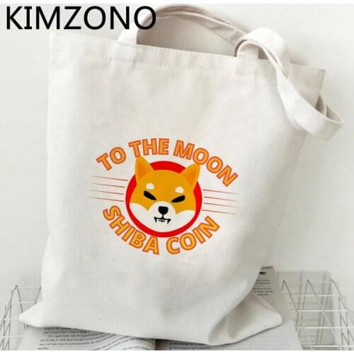 Shiba Inu Shib shopping bag grocery handbag bolso bolsa jute bag tote bag fabric woven bolsas reutilizables foldable sac toile