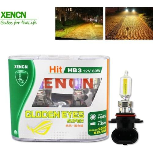 XENCN HB3 9005 12V 60W 2300K Golden Eyes Automotive Car Headlight Parking Germany Quality All Season Super Yellow Light 2pcs