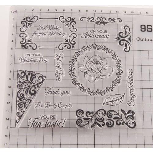 1pc Laciness Transparent Clear Silicone Stamp Seal Cutting DIY Scrapbooking Rubber Coloring Embossing Diary Decoration Reusable