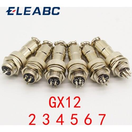1pcs GX12 2 3 4 5 6 7 Pin Male & Female 12mm Wire Panel Connector Aviation Plug L91 GX12 Circular Connector Socket Plug