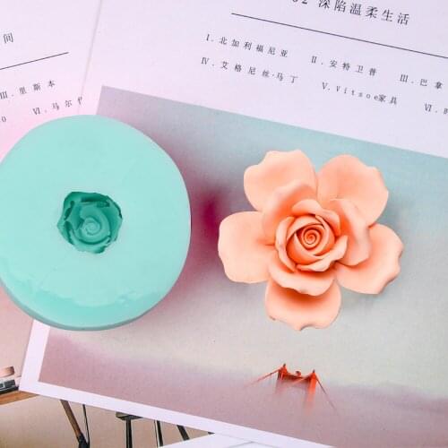Camellia 3D Molds Rose Flowers Lotus Soap Mold Jasmine Silicone Candle Aroma Mould Handmade Soap Making Moulds HC0029 Silica Gel