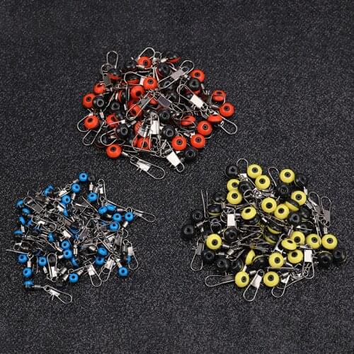 50 pcs Fishing Line to Hook Swivels Shank Clip Connector For Fishing