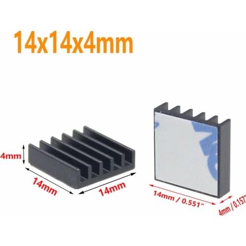 Gdstime 20 Pieces Black 14X14X4mm Aluminum Heatsink Cooling Cooler Heat IC Chip Sink 14mm x 4mm