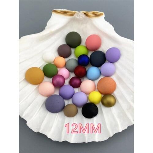 Zsbszc 100pcs 12mm Flatback Half Round Plastic ABS matte Pearl Craft Beads Customizable colors beads Clothes accessories ZZ080