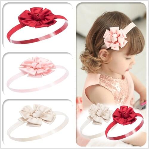 Boutique 20pcs Fashion Cute Gauze Floral Soft Headbands Solid Kawaii Flower Hairbands Princess Headwear Accessories Pink Gray