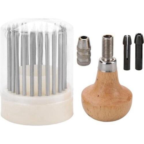 Bead Tool Set Engraving Machine With Excavator Wooden Handle Beading Machine Is Suitable For Goldsmith Diamond Inlay