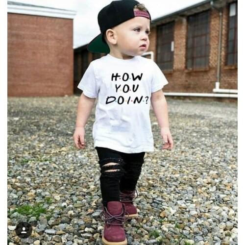 How You Doin Baby Girls Tshirt Boy Summer Short-Sleeved Casual T-shirts Kids Childrens Fashion Tops Girls Summer Tee