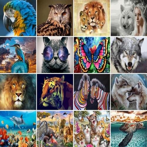 GATYZTORY 60×75cm Frame DIY Painting By Number For Adult child Animal HandPainted Art Gift DIY Picture By Number Kits Home Decor