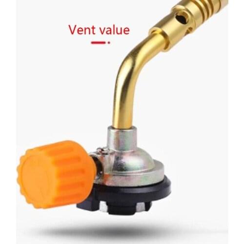 Single-Tube Flamethrower Gas Torch Manual Ignition Welding Gas Blow Torch Adjustable Flame Control Weed Burner for Outdoors M17E