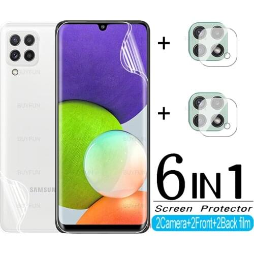6in1 Hydrogel Film For Samsung Galaxy A22 HD Film For samsung a22 a32 a42 a52 a72 a21 a21s Screen Camera Lens Protective Film