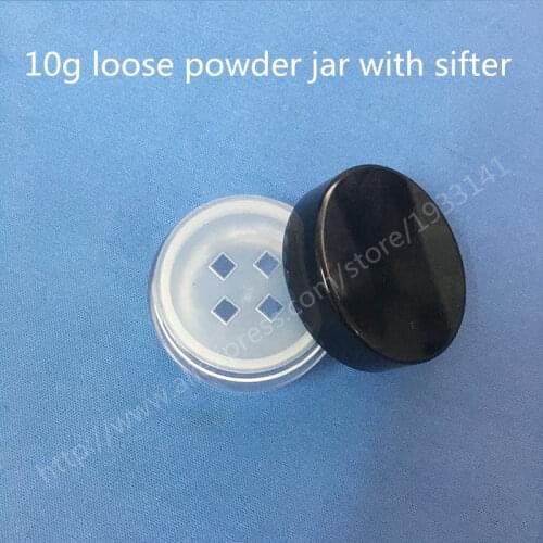 Hot sale 500PCS/LOT PS 10ml loose powder jar with sifter, loose powder case, cosmetic packing, cosmetic container