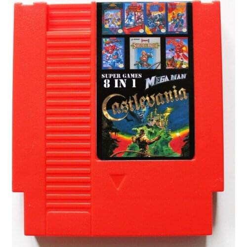 Pocket Game 8 In 1 Game card For 72 Pins 8 Bit Game Player