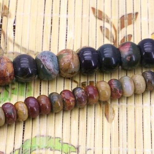 Wheel Abacus Shaped Multicolor Picasso Loose Beads 5x8mm 8x12mm Size Optional 15" 2pc/lot DIY Stone Parts Accessories Jewelry