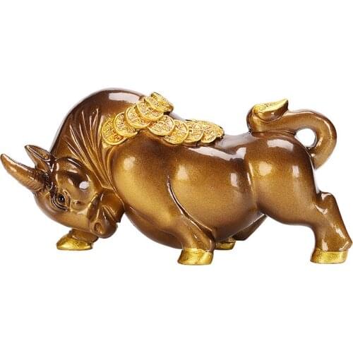 Creative Resin Cattle Color-changing Tea Pet Home Decor Lucky Fengshui Home Furnishing Golden Toad Chinese Desk Decoration
