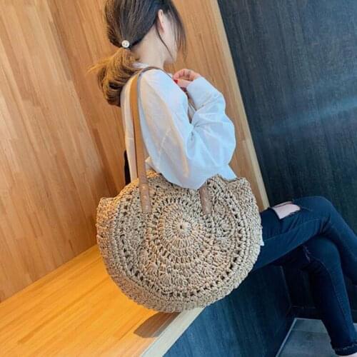 2021 Summer Straw Woven Bag New Fashion Classic Shoulder Bag Beach Vacation Bag Large Capacity Handbag сумка женская