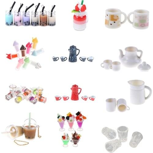 Hot 1/12 Dollhouse Miniature Accessories Mini Kettle Simulation Furniture Tea Pot Kitchen Model Toys for Doll House Decoration