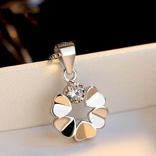 MENGYI Romantic Heart-Shaped Pendant Necklace Inlaid With White Zircon Women Valentines Day Gift Party Jewelry