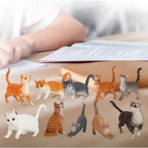 Simulation Mini Cat Animal Model Home Decoration Accessory Kids Toy Statue Gift