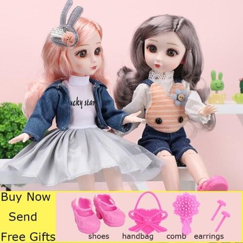 Fashion doll 1/6 30cm 20 Movable Joints Doll with Fashion Dress for Girls Toy DIY Toys Fashion Skirts For Barbie Doll