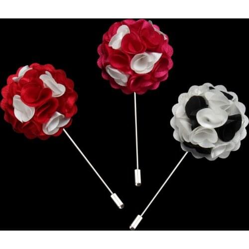 Korean Fashion Suits Accessories Pin Fabric Mixed Color Corsage Mens Vintage Brooch Exquisite Gift Flower Lapel Pins Safety Pin