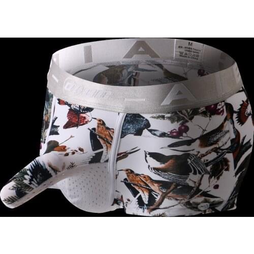 AIBC brand new mens boxers short pants ice screen printing cost elephant nose mesh breathable fashion underwear