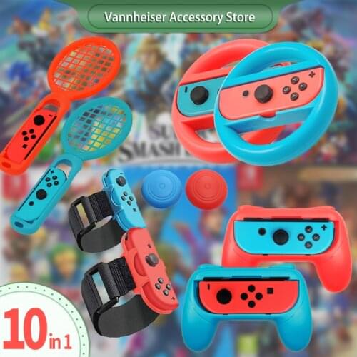 Nintendo Switch Accessories Kit Joy Con Handle NS N-Switch Game Console Hand Grip Stand Support with Steer Wheel accessories