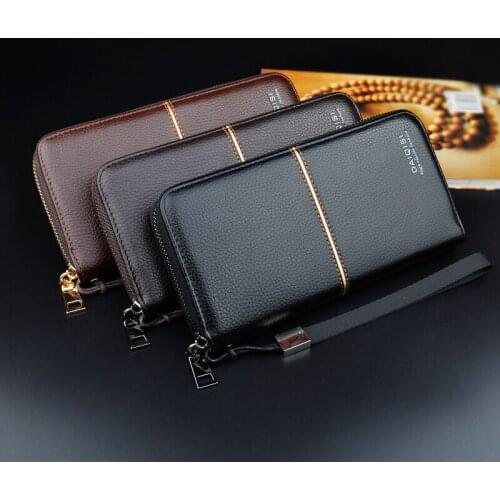 2020 New Mens Long Style Wit Zipper Wallet Clutch Bag Business Casual Large Capacity Soft Leather Wallet Phone Bag Wallet
