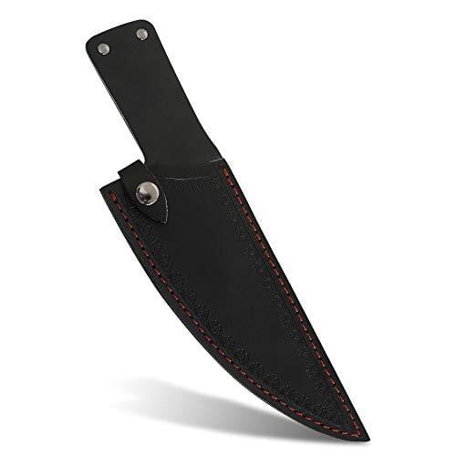 XYJ 8 Inch Leather Chefs Knife Sheath with Belt Loop Knife Case for Kitchen Knife Blade Guard Protector Black Chef Knives Cover