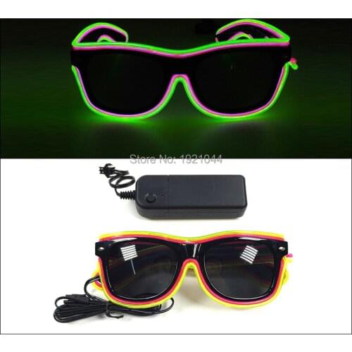 2Colors LED Light up Glasses Glowing EL Neon Glasses Rave Costume Party Decoration Novelty Christmas Gift