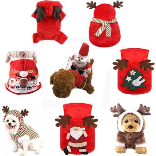 Autumn and winter new cute and comfortable Santa Claus Elk Flannel Christmas Clothes Jacket Sweater Hoodie Cat and Dog Clothes