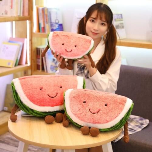 35CM Cute Cartoon Smile Watermelon Cherry Plush Toys Stuffed Dolls Fruits Soft Pillow Cushion Kawaii Kids Girls Gifts