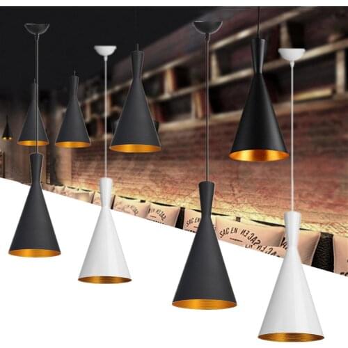 AC100-240V Modern Chandelier Retro Style Ceiling Pendant Light Bar Dining Room Kitchen Shade Lamp Shades Iron Single Head Lamp