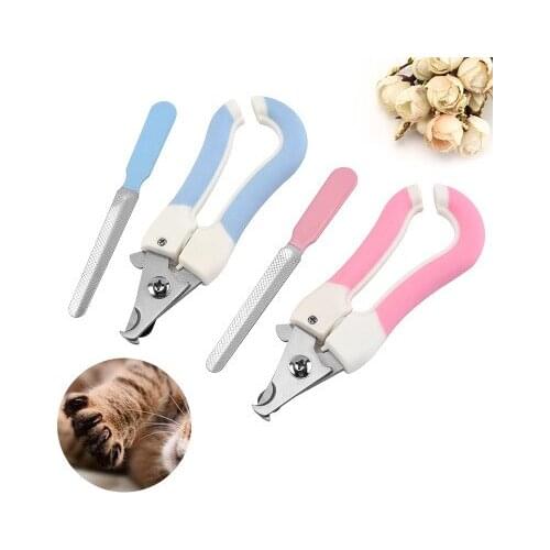 Professional Pet Nail Clippers Dog Cat Stainless Steel Two-color Labor-Saving Nail Clippers Convenient Beauty Cleaning Supplies