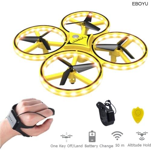 EBOYU ZF04 RC Drone 2.4Ghz Induction Auto-avoid Obstacles RC Quadcopter Drone Novelty Hand Controlled Flying Ball LED Light RTF