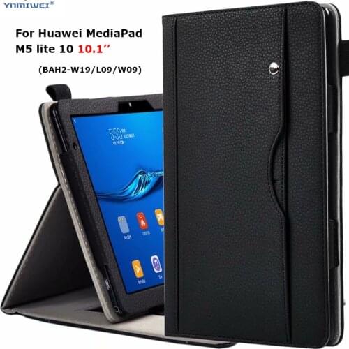 Luxury Stand Case For Huawei MediaPad M5 lite 10 BAH2-W19/L09/W09 10.1" Tablet Cover With Hand Belt For Huawei M5 Lite 10 Case