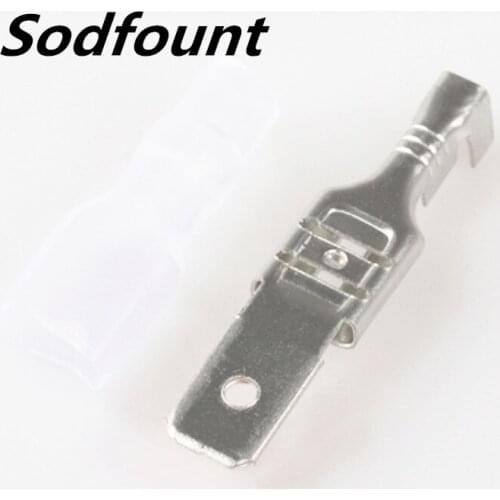 100pcs 6.3 Plug spring with transparent sheath 100 sets 250 female plug-in cold-pressed copper connectors
