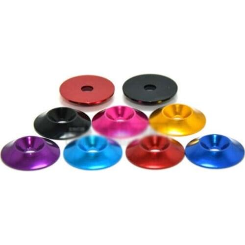 Brand New M3 M4 Aluminum alloy Multicolour Flat head Cone Gasket Trumpet Washers 4PCS