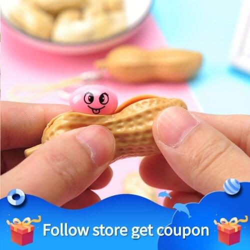 Squeeze Toy Antistress Squishy Peanut Relax Decompression Pinch Children Key Chain Vent Relieving Boredom Gitf Adult Originality