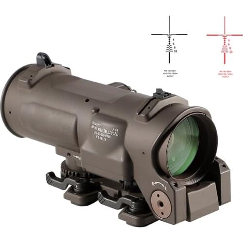 Tactical Rifle Scope 1x-4x Fixed Dual Purpose Scope Red illuminated Red Dot Sight for Rifle Hunting Shooting with Rubber Covers