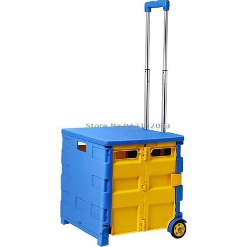 Supermarket Shopping Trolley Net Celebrity Grocery Shopping Cart Small Trolley Folding Shopping Trolley Large-capacity Trolley S